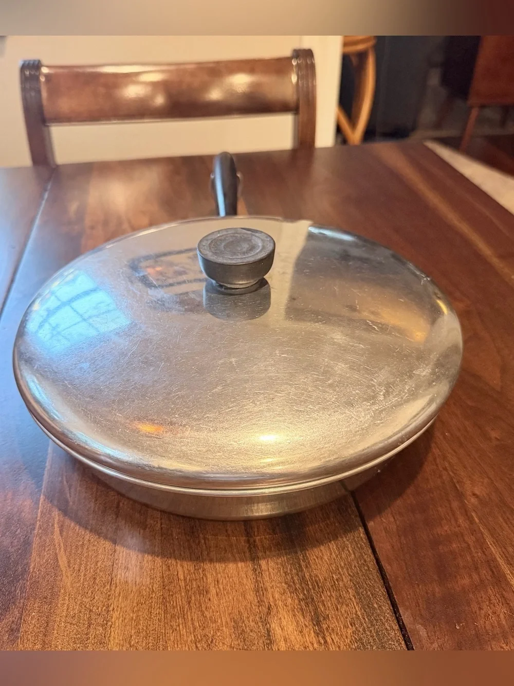 Vintage Revere Ware 10 Inch Skillet with Lid, Copper Bottom Frying Pan